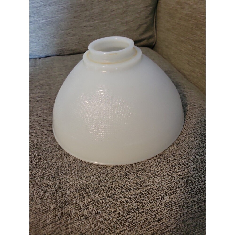 Vintage Allegheny 1 Milk Glass Shade 10" Waffle Pattern Diffuser Torchiere